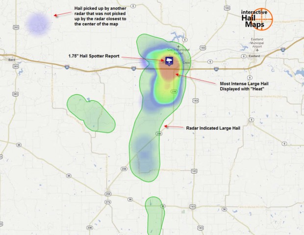 Green Hail Swaths