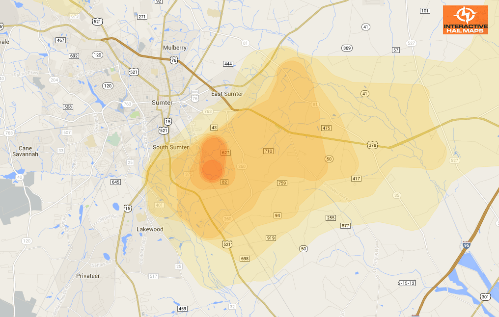 Hail-Map-Sumter-SC-August-2-2012