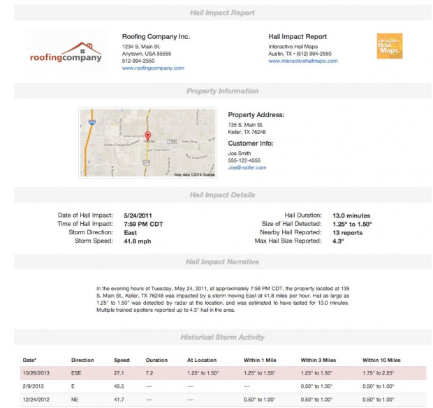 Hail Impact Report Interactive Hail Maps