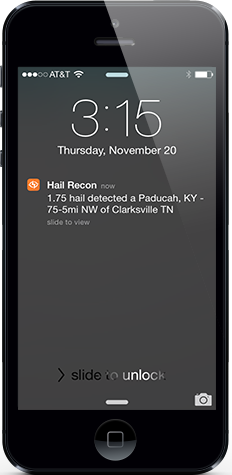 1.75 Hail Detected At Paducah, KY, 75.5 miles NW of Clarksville TN